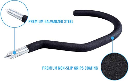 8 Pack Bike Hanger Storage Hook Rack (Standard Size 8 Pack Black)