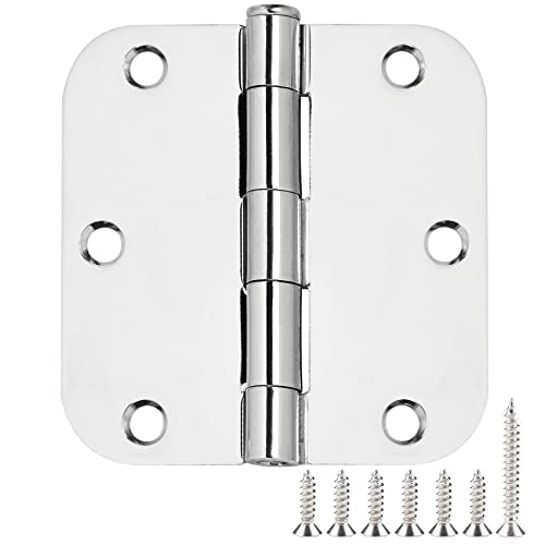 Rounded Door Hinges 3.5" X 3 1 (Polished Chrome-Rounded / 30 Pack)