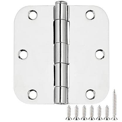 Rounded Door Hinges 3.5" X 3 1 (Polished Chrome-Rounded / 30 Pack)