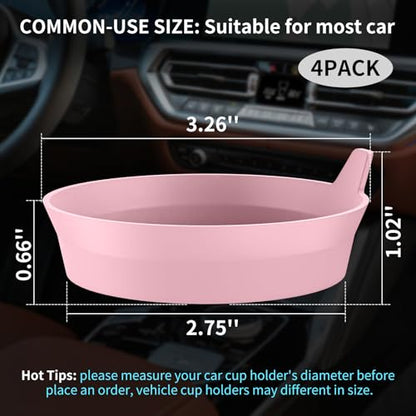 Car Cup Holder Coasters [4 Pack] Silicone Cups Mats (4 Pack-dusty Rose)