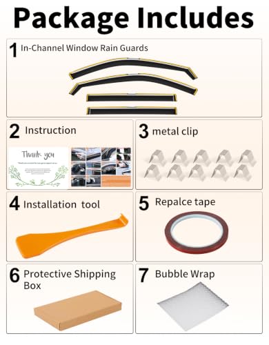 Window Visors Rain Guards for Toyota Grand Highlander 2024 (Fit for 2024-2026 Toyota Grand Highlander)