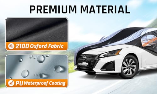 Altima Car Cover Waterproof All Weather with Silver Strip Design (Custom Fit Nissan Altima)