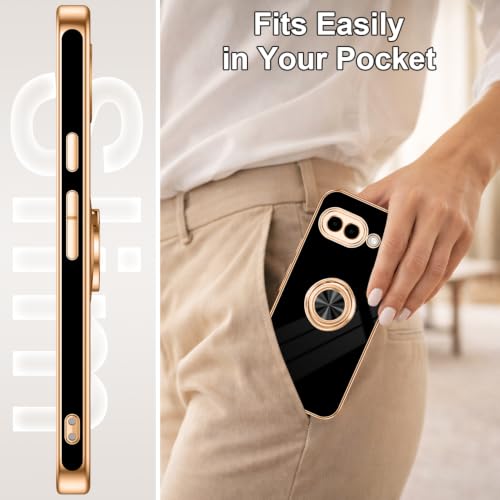 for Google Pixel 9A Case with Ring Stand Black (Black / 6.3'' Pixel 9A)