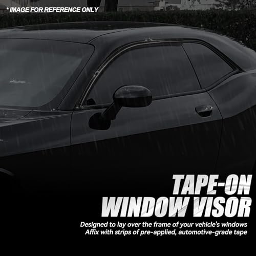 2PCS Tape On Window Visors for 2008 (08-18 Dodge Challenger)