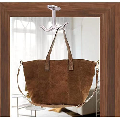 10 Pcs Zinc Alloy Ceiling Double Hook Cabinet Wardrobe Coat Towel Hat Hook Hooks Under Cabinet Shelf (Antique Bronze)
