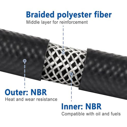 Rubber Fuel Hose Line Push Lock 3 (3/16" ID 25ft)