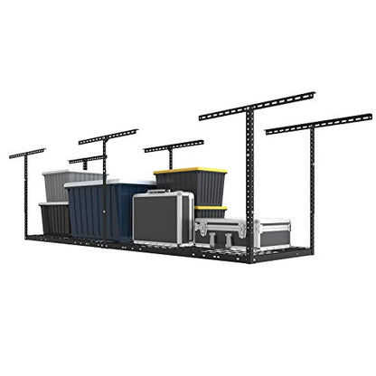 2x8 Overhead Garage Ceiling Storage Rack Organization (Black / 2x8 ft)