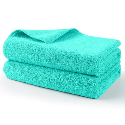 Professional Large Microfiber Car Drying Towels 2 Pack (Green / 31 x 24 Inch)