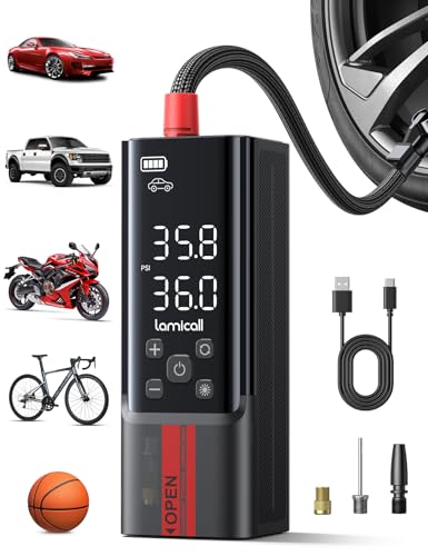 Portable Car Tire Inflator Air Compressor 4X Faster 150 PSI (19.7" Hose)
