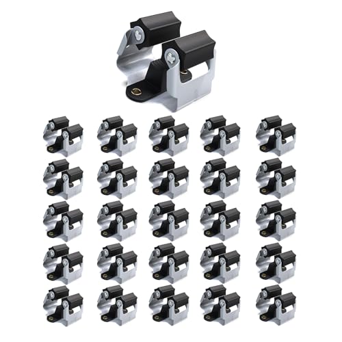 25 Pack Mop and Broom Holder Big Size Hanging 1 KG Extra (25 / Matte Black)