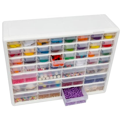 44 Drawer Plastic Storage Cabinet (White / 44 Drawer / 1 Pack)