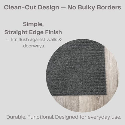 Ribbed Hallway Runner Rug (3'x48' / Charcoal)