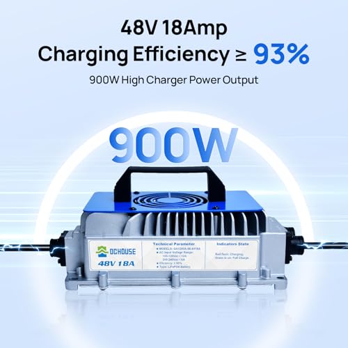 48V 18A Lithium Charger ≥93% Efficiency for Golf Cart Batteries (48V 18A)