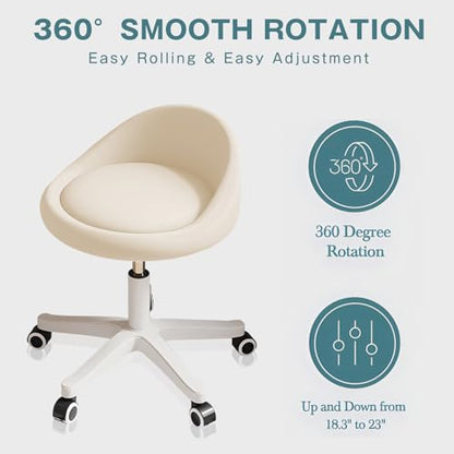Rolling Stool Low Backrest (Black / Set of 1)