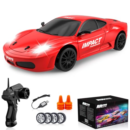 RC Drift Car 2.4GHz Remote Control Cars 1 (E.bright Red)