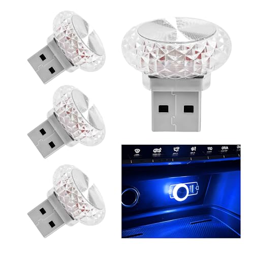 4 PCS USB LED Car Interior Atmosphere Lamp (Blue)