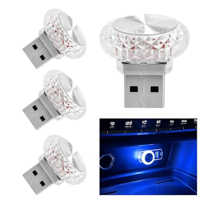 4 PCS USB LED Car Interior Atmosphere Lamp (Blue)