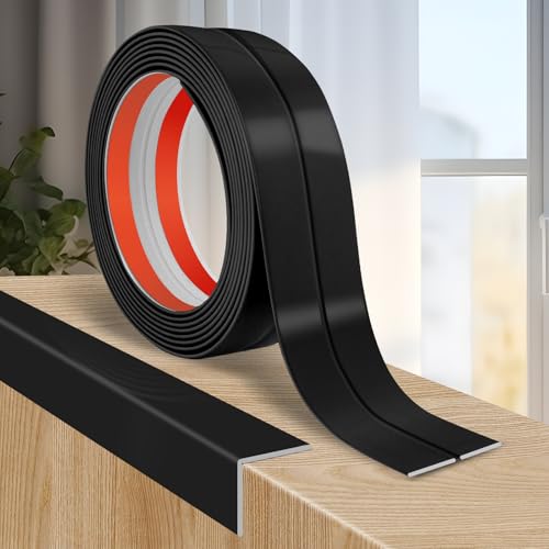 Wall Corner Protector Peel and Stick Corner Trim Molding (0.8 In x 20 Ft / Black)