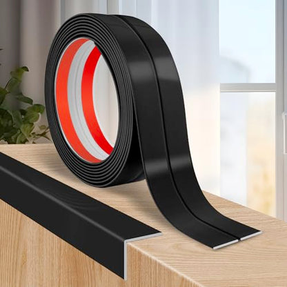Wall Corner Protector Peel and Stick Corner Trim Molding (1.6 In x 10 Ft / Black)