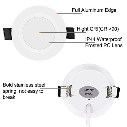 12V LED RV Puck Lights (Cool White,White)