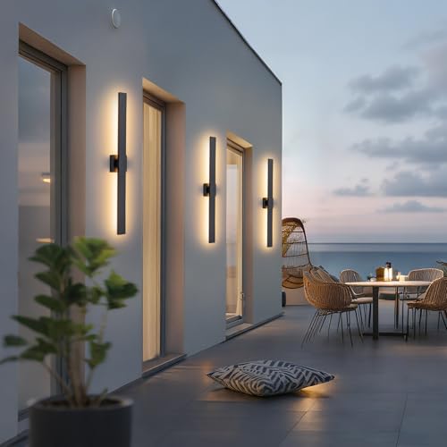 39.4" Long Outdoor Wall Lights Modern LED Exterior Lighting Fixtures Matte Black Outdoor Sconces Wall Lighting for House Front Door Porch Garage Patio (Black / 39.4 inch-1 Pack)