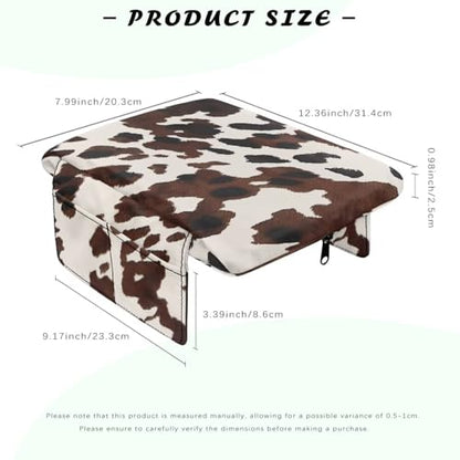 Black Brown Cow Print Car Center Console Armrest Cover Anti (Black Brown Cow Print)