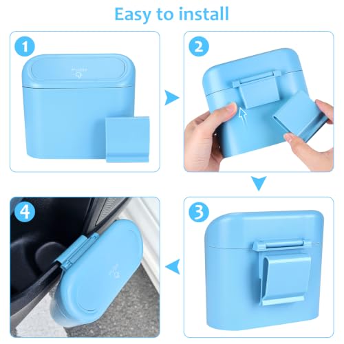Car Trash Can with Lid (Blue, Blue)