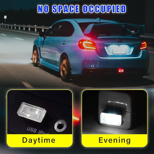 4 PCS USB LED Car Interior Atmosphere Lamp (White & Red)