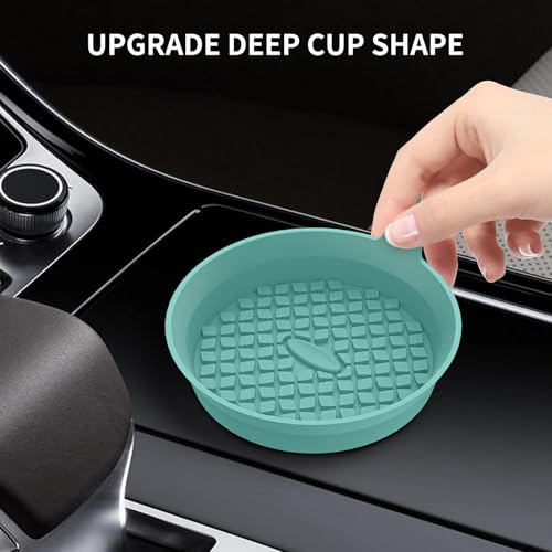 Car Cup Holder Coasters [4 Pack] Silicone Cups Mats (4pack-teal Blue)