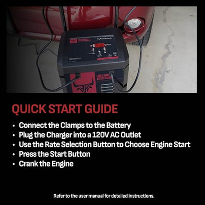 Farm & Ranch Wheeled Automatic 6A Car Battery Charger and 250A Engine Starter (Newer Version)