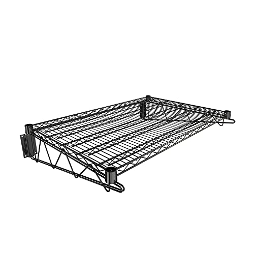 24" x 36" Black Epoxy Wire Wall Mount Shelf (Black / 24" x 36")