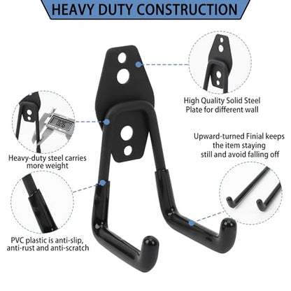 Wall Mount Heavy Duty Garage Hooks (2Pcs)