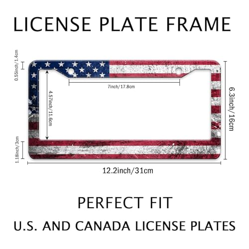 Vintage American Flag License Plate Frame (Retro American Flag)