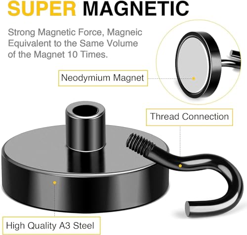 Magnetic Hooks 8pcs 120lbs Cruise Essentials 2026 Magnet Hook Black (Black / 1.26in)