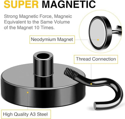 Magnetic Hooks 8pcs 120lbs Cruise Essentials 2026 Magnet Hook Black (Black / 1.26in)