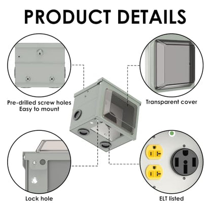 50 Amp & 20 Amp RV Power Outlet Box (50A)