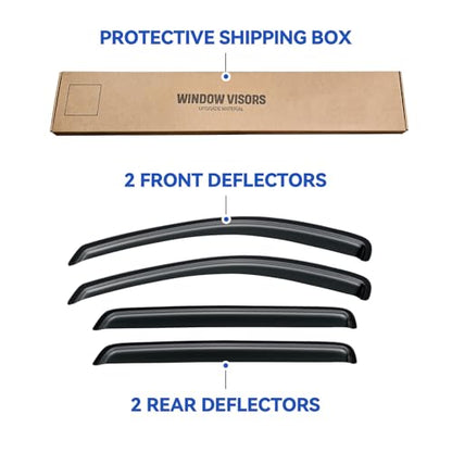 Window Visors Rain Guards for 2007 (2007-2012 Hyundai Santa Fe)