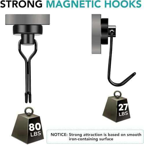 Magnetic Hooks (Black / 0.98in)