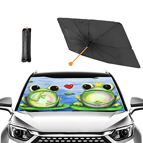 Cute Frog Lover Car Windshield Umbrella (One Size / Cute Frog Lover)