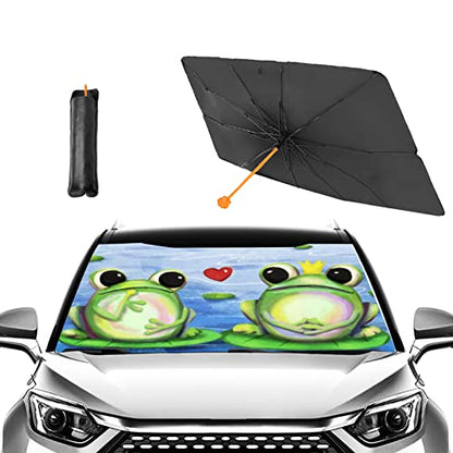Cute Frog Lover Car Windshield Umbrella (One Size / Cute Frog Lover)