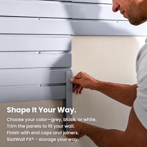 Heavy Duty 8'H x 4'W PVC Garage SlatWall Storage System (White / 8'H x 4'W)