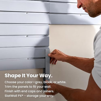 Heavy Duty 4'H x 4'W PVC Garage SlatWall Storage System (White / 4'H x 4'W)