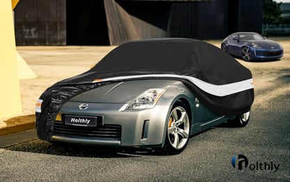 10 Layers Car Cover Custom Fit for Nissan 350Z 370Z Z (Black Gray / Custom Fit for Nissan 350Z/370Z)