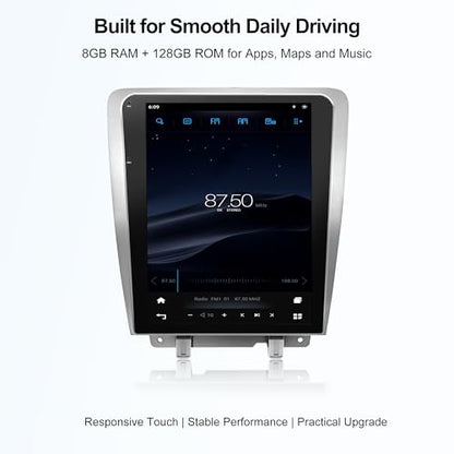 12.1 Inch Android Car Stereo Radio 8GB+128GB for Ford Mustang 2010 (Qualcomm 8G+128G+Car Play+Android Auto+Voice)