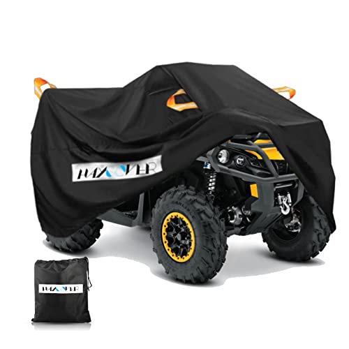 ATV Cover Waterproof Heavy Duty XXXL 102 Inches 300D Oxford Cloth Quad ATC 4 Wheeler Rain Cover All Weather for Polaris Sportsman Yamaha Honda Kawasaki Quad Bike (XXXL:102*48*48 Inch / Black)
