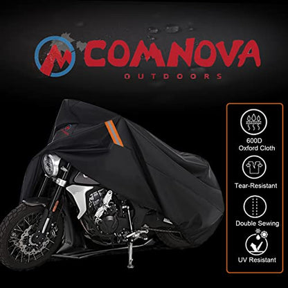 Comnova Motorcycle Cover 96 Inch (Premium - Black / 96 Inch)