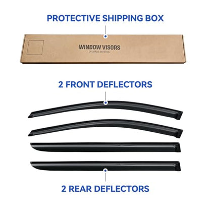 Window Visors Rain Guards for 2005 2006 2007 2008 2009 2010 Honda Odyssey (2005-2010 Honda Odyssey)
