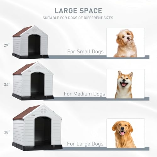 Large Dog House (Brown / 38.8"L x 35"W x 37.4"H)