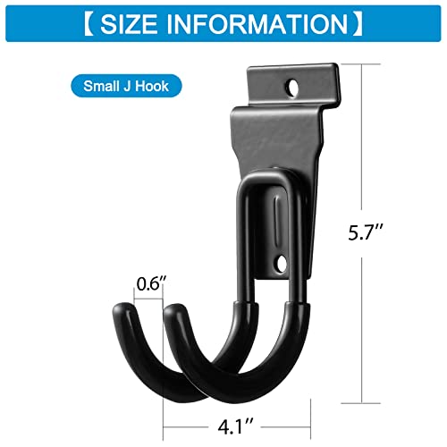 12Pack Slatwall Hooks Heavy Duty Slatwall Accessories Garage Small J Slatwall Hooks and Hangers (12PC J Hooks)