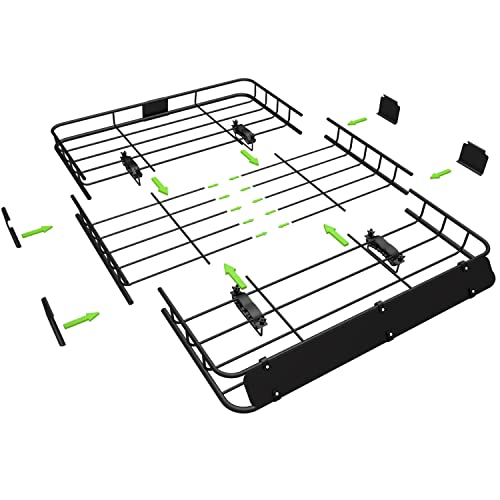 54" x 34" x 6" 200lb Heavy Duty Roof Rack Carrier Basket with Waterproof Bag (54" x 34" x 6")